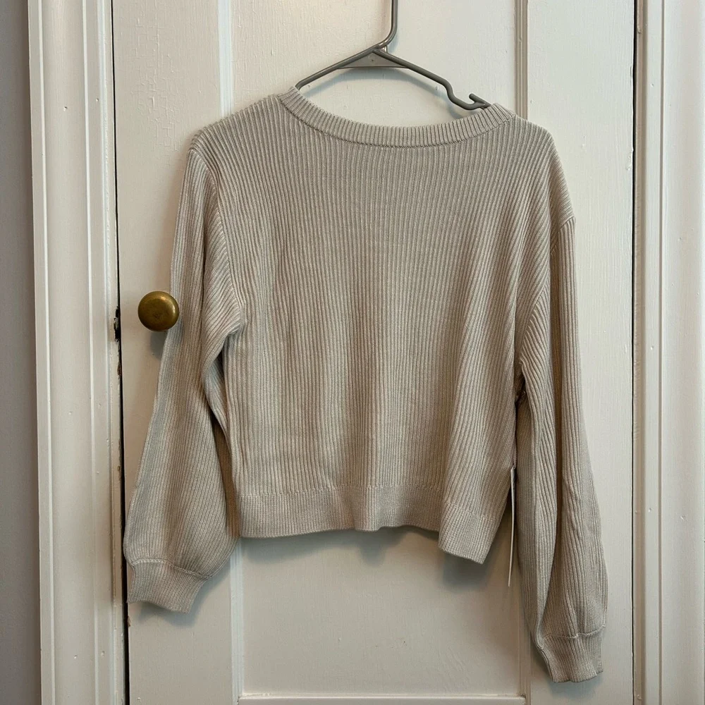 Lululemon Reversible Crossover Sweater Tan Size 4 - Picture 3 of 5
